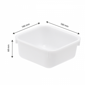 Cuvette carrée 1 L - blanc