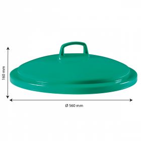 Couvercle pour poubelle ronde tri sélectif 75 L - vert