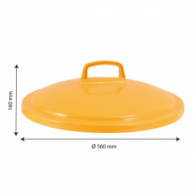 Couvercle pour poubelle ronde tri sélectif 75 L - jaune