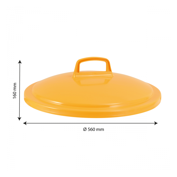 Couvercle pour poubelle ronde tri sélectif 75 L - jaune