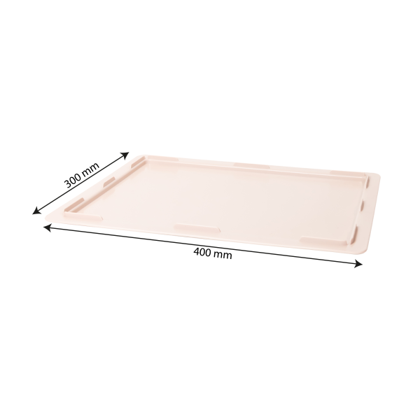 Couvercle pour demi bac à pâtons 400 x 300 x 30 mm - rose poudré