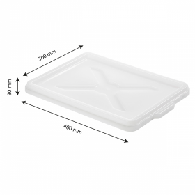 Couvercle pour caisse pleine 400 x 300 x 30 mm - blanc