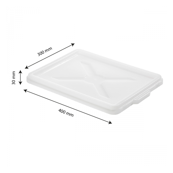 Couvercle pour caisse pleine 400 x 300 x 30 mm - blanc
