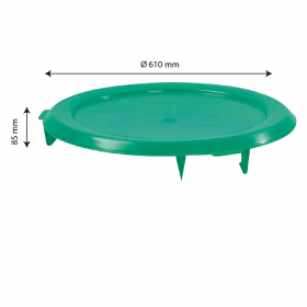 Couvercle plat pour conteneur alimentaire HACCP 75 L - vert
