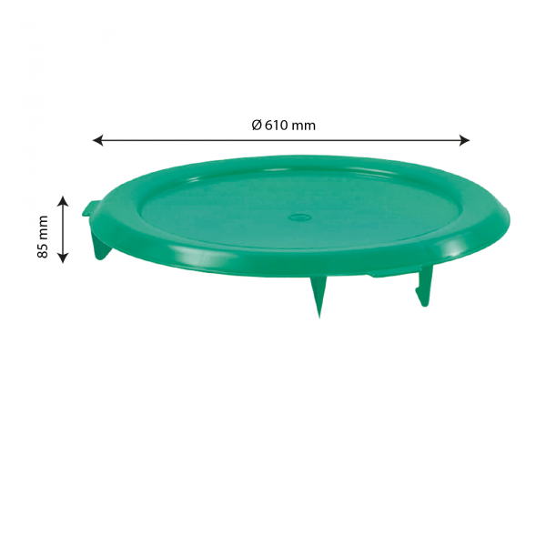 Couvercle plat pour conteneur alimentaire HACCP 75 L - vert