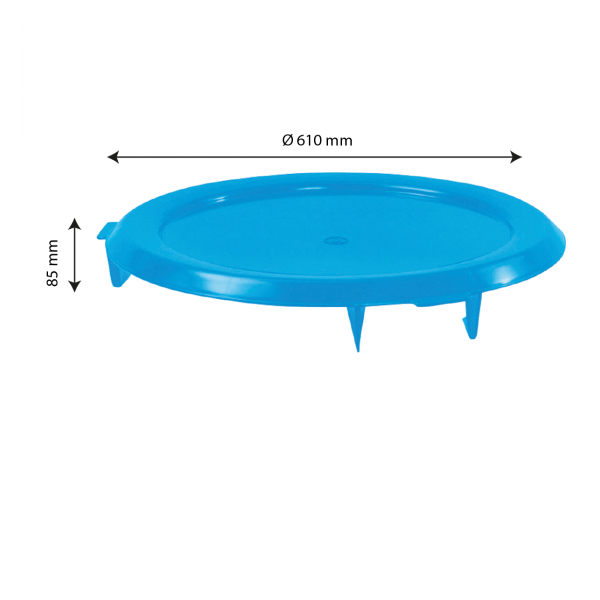 Couvercle plat pour conteneur alimentaire HACCP 75 L - bleu