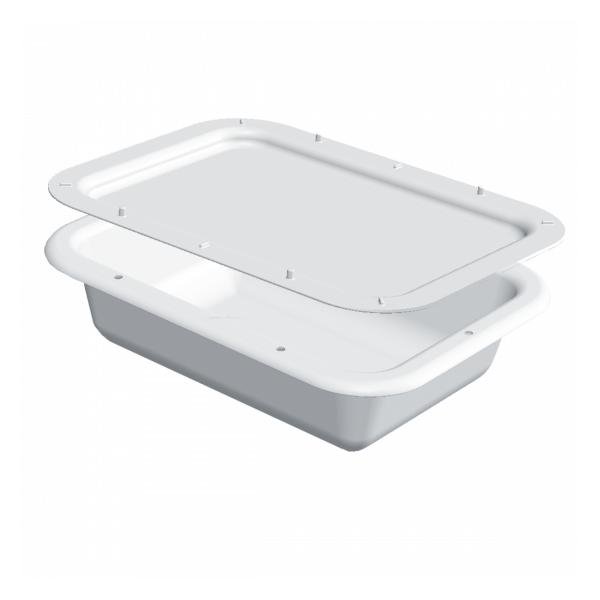 Couvercle demi bac à diviseuse 400 x 300 - 7 L - blanc