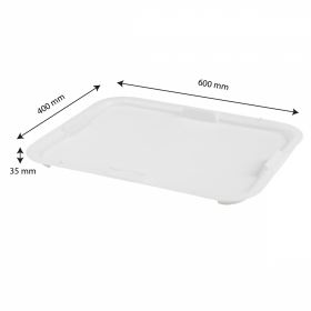 Couvercle bac à diviseuse rectangulaire 600 x 400 - 13 L - blanc