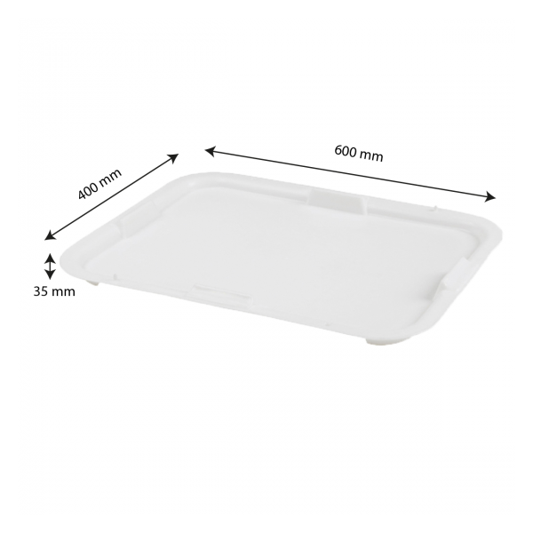 Couvercle bac à diviseuse rectangulaire 600 x 400 - 13 L - blanc