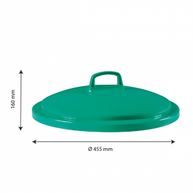 Couvercle avec poignée pour poubelle ronde tri sélectif 50 L - vert