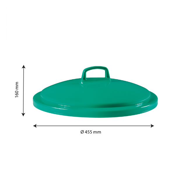 Couvercle avec poignée pour poubelle ronde tri sélectif 50 L - vert
