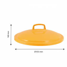 Couvercle avec poignée pour poubelle ronde tri sélectif 50 L - jaune