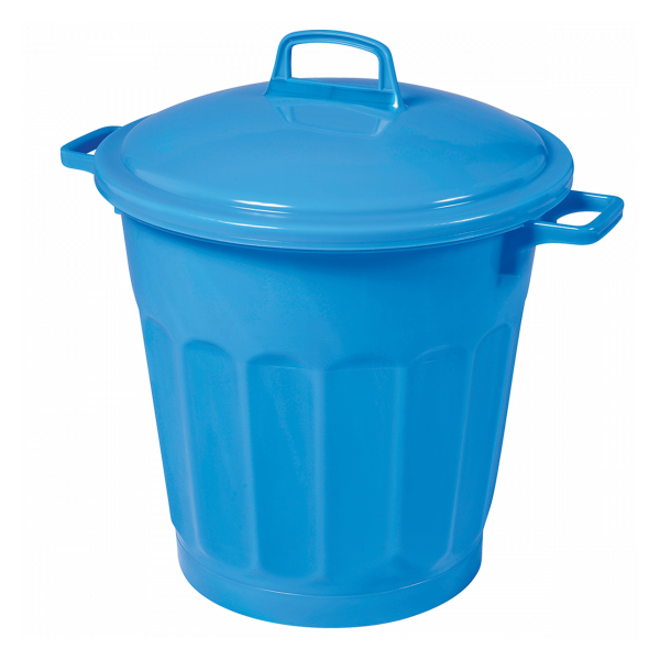 Couvercle avec poignée pour poubelle ronde tri sélectif 50 L - bleu