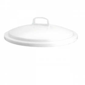 Couvercle avec poignée pour poubelle ronde tri sélectif 50 L - blanc