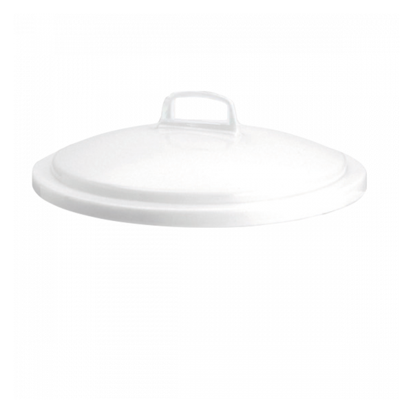 Couvercle avec poignée pour poubelle ronde tri sélectif 50 L - blanc