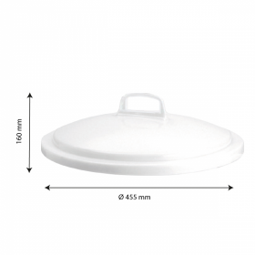 Couvercle avec poignée pour poubelle ronde tri sélectif 50 L - blanc