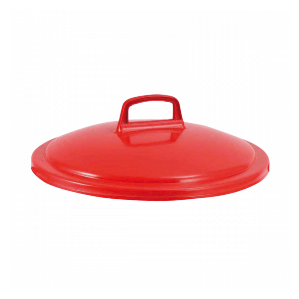 Couvercle avec poignée pour conteneur alimentaire rond HACCP 75 L - rouge