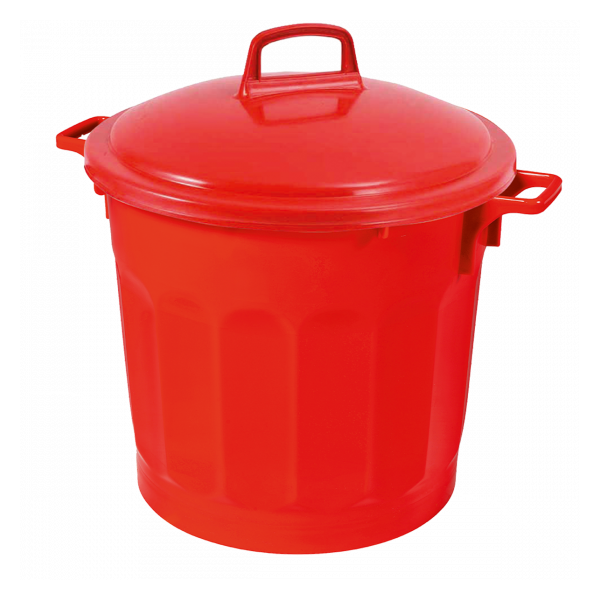 Couvercle avec poignée pour conteneur alimentaire rond HACCP 75 L - rouge