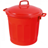 Couvercle avec poignée pour conteneur alimentaire rond HACCP 75 L - rouge