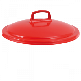 Couvercle avec poignée pour conteneur alimentaire rond HACCP 50 L - rouge