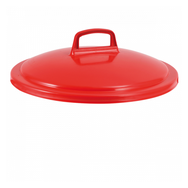Couvercle avec poignée pour conteneur alimentaire rond HACCP 50 L - rouge