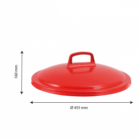 Couvercle avec poignée pour conteneur alimentaire rond HACCP 50 L - rouge
