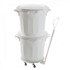 Couvercle avec poignée pour conteneur alimentaire rond HACCP 50 L - blanc