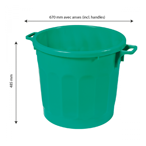 Conteneur alimentaire rond HACCP 75 L - vert