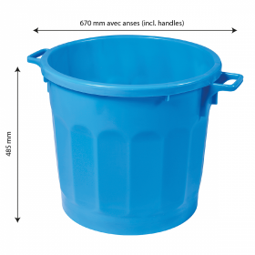 Conteneur alimentaire rond HACCP 75 L - bleu
