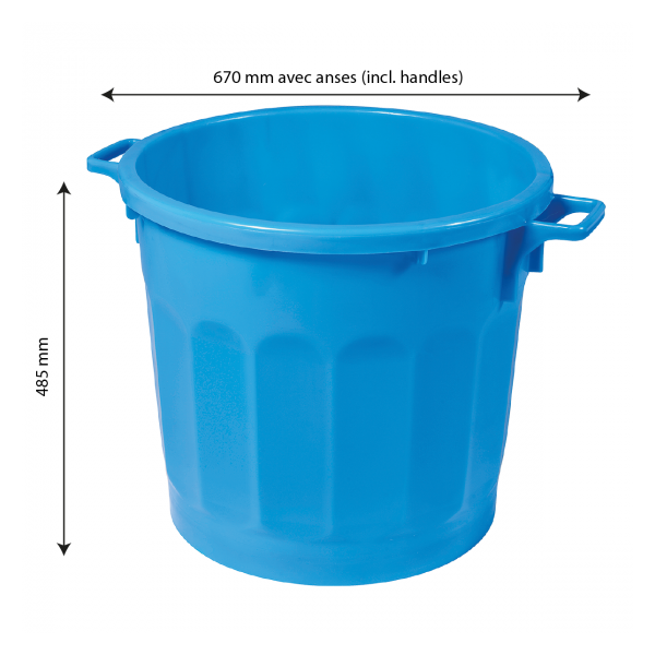 Conteneur alimentaire rond HACCP 75 L - bleu