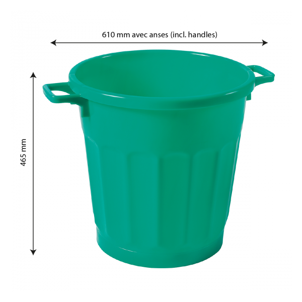 Conteneur alimentaire rond HACCP 50 L - vert