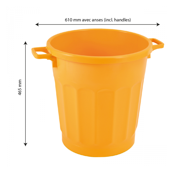 Conteneur alimentaire rond HACCP 50 L - jaune