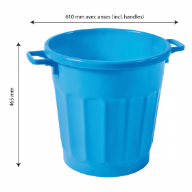 Conteneur alimentaire rond HACCP 50 L - bleu