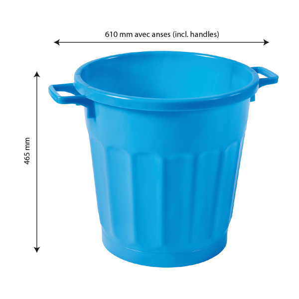 Conteneur alimentaire rond HACCP 50 L - bleu