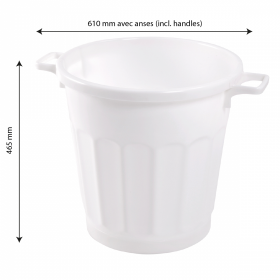 Conteneur alimentaire rond HACCP 50 L - blanc