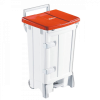 Collecteur à pédale 90 L + porte - couvercle rouge