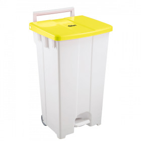 Collecteur à pédale 100 L - couvercle jaune