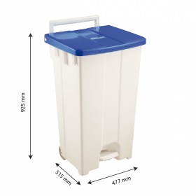 Collecteur à pédale 100 L - couvercle bleu
