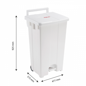 Collecteur à pédale 100 L - couvercle blanc