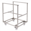 Chariot inox pour bac grand volume semi-cylindrique 220 L