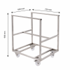 Chariot inox pour bac grand volume semi-cylindrique 220 L