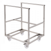 Chariot inox pour bac grand volume semi-cylindrique 170 L