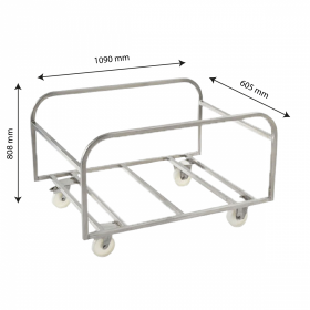Chariot inox pour bac grand volume 500 L