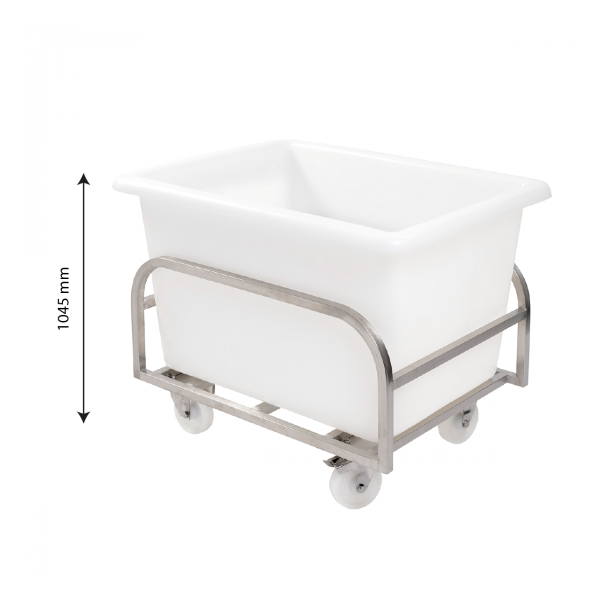 Chariot inox pour bac grand volume 500 L