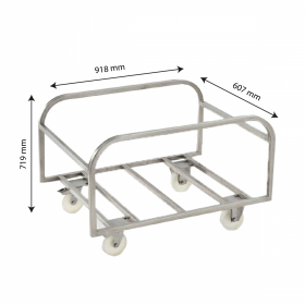 Chariot inox pour bac grand volume 310 L