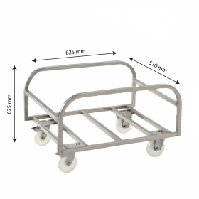Chariot inox pour bac grand volume 220 L