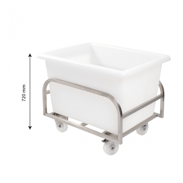 Chariot inox pour bac grand volume 220 L