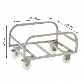 Chariot inox pour bac grand volume 170 L