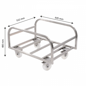 Chariot inox pour bac grand volume 100 L
