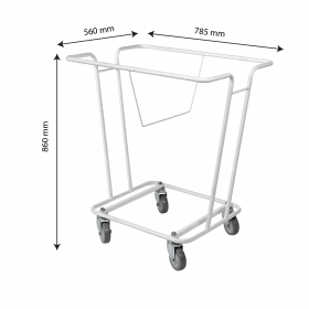 Chariot acier epoxy pour corbeilles à linge